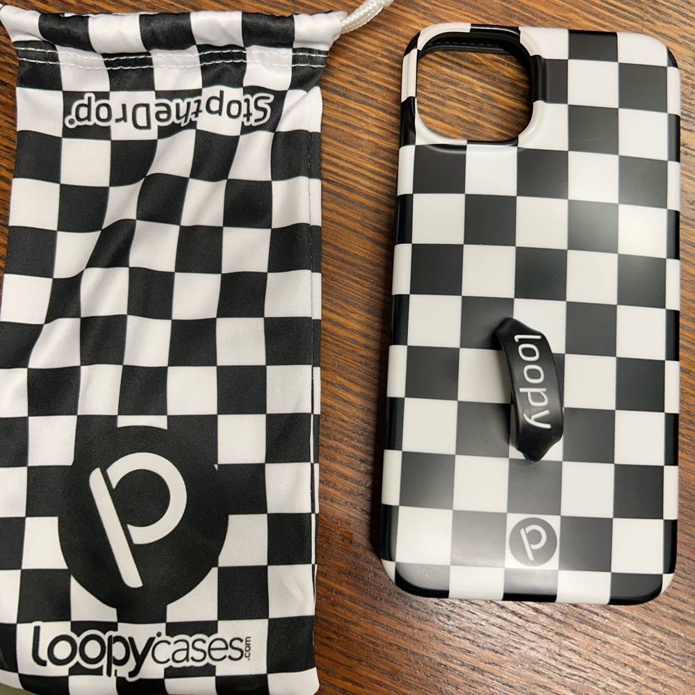 Black checkered iPhone 14 Plus case
